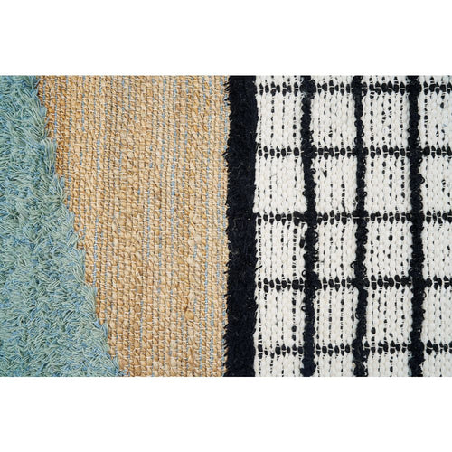 Handmade Jute Rug – Durable Beige Geometric Area Carpet Flat Weave by Dolce Vita