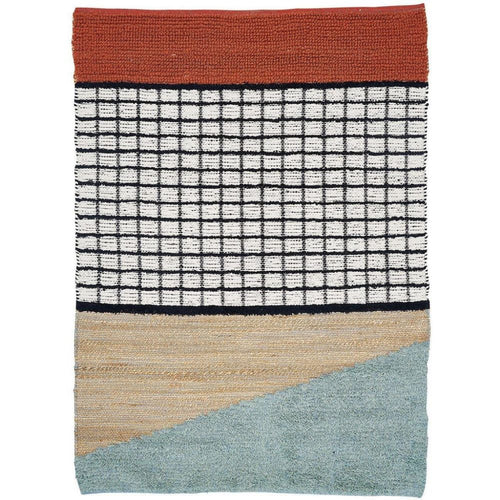 Handmade Jute Rug – Durable Beige Geometric Area Carpet Flat Weave by Dolce Vita