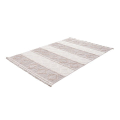 Cream Geometric Area Rug – Machine Made Flatweave Non Slip Carpet by Dolce Vita