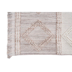 Cream Geometric Area Rug – Machine Made Flatweave Non Slip Carpet by Dolce Vita