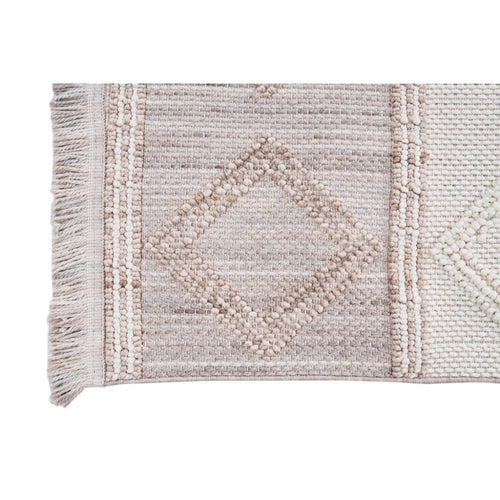 Cream Geometric Area Rug – Machine Made Flatweave Non Slip Carpet by Dolce Vita