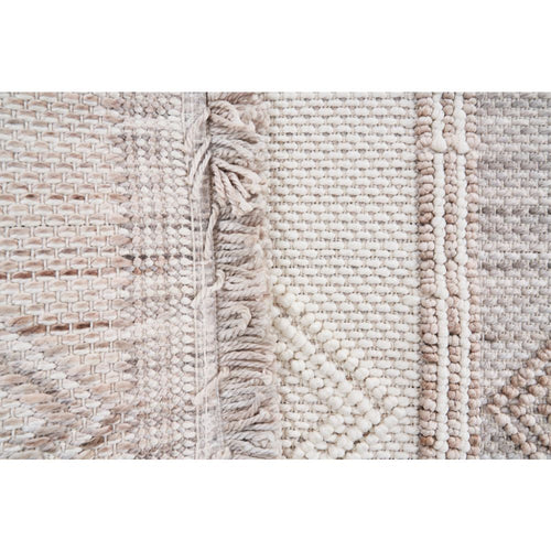 Cream Geometric Area Rug – Machine Made Flatweave Non Slip Carpet by Dolce Vita