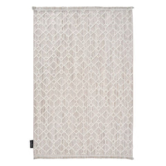 Geometric Area Rug - Machine Made Cream Bohemian Carpet Design With Non Slip