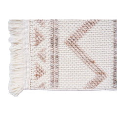 Cream Geometric Area Rug – Machine Made Carpet With Bohemian Style & Non Slip