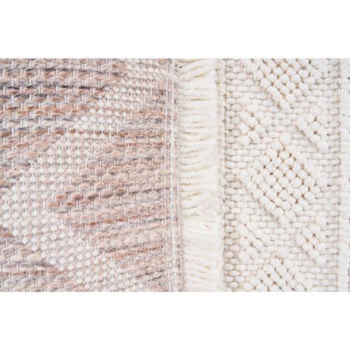 Geometric Area Rug – Machine Made Cream Carpet | Bohemian Style, Non Slip