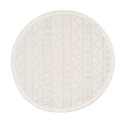 Geometric Area Rug – Machine Made Cream Carpet | Bohemian Style, Non Slip