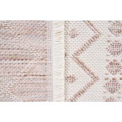 Geometric Area Rug – Machine Made Cream Bohemian Carpet with Ethnic Pattern