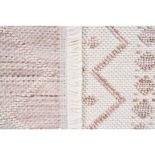 Geometric Area Rug – Machine Made Cream Bohemian Carpet with Ethnic Pattern