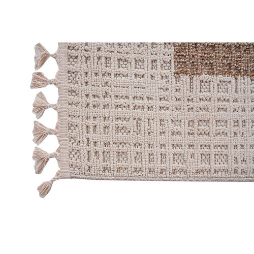 Cream Geometric Area Rug – Machine Made Polypropylene Carpet by Dolce Vita
