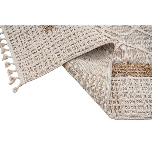 Cream Geometric Area Rug – Machine Made Polypropylene Carpet by Dolce Vita