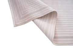 Cream Viscose Area Rug – Machine Made Luxury Carpet with Non Slip Flatweave Design