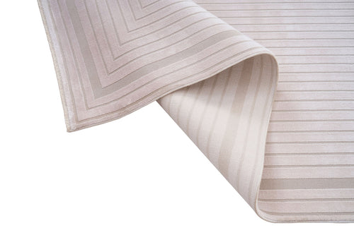 Cream Viscose Area Rug – Machine Made Luxury Carpet with Non Slip Flatweave Design