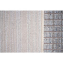 Grey Viscose Area Rug - Machine Made Frame Design Carpet for Living Room