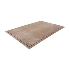 Viscose Area Rug – Machine Made Brown Frame Carpet for Living Room Luxury