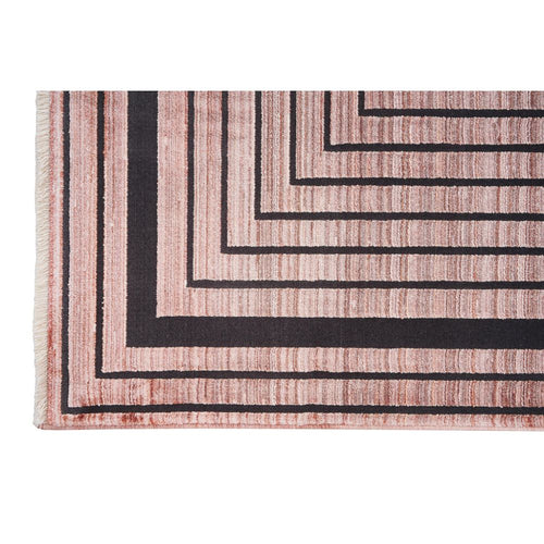Copper Frame Area Rug – Machine Made Viscose Flatweave Carpet for Living Room