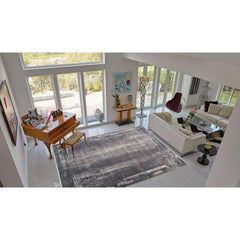 Modern Bamboo Area Rug – Machine Made Grey Flatweave Carpet for Luxury Home