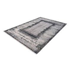 Modern Bamboo Area Rug – Anthracite Flatweave Machine Made Carpet Roll Style