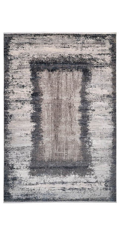 Modern Bamboo Area Rug – Anthracite Flatweave Machine Made Carpet Roll Style