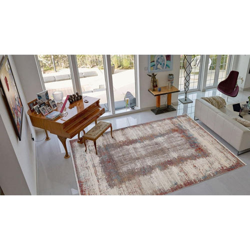 Bamboo Yarn Area Rug – Modern Cream Machine Made Rug by Dolce Vita