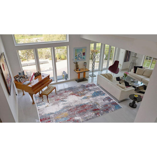 Bamboo Yarn Area Rug – Modern Grey Flatweave Machine Made Carpet by Dolce Vita