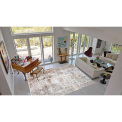 Modern Bamboo Area Rug – Durable Orange Beige Machine Made Carpet with Antislip Flatweave