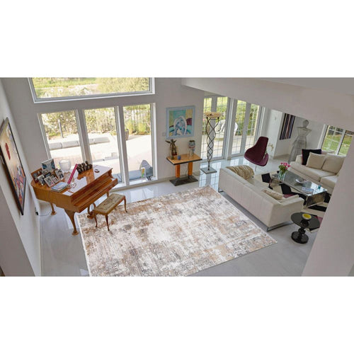 Modern Bamboo Area Rug – Durable Orange Beige Machine Made Carpet with Antislip Flatweave