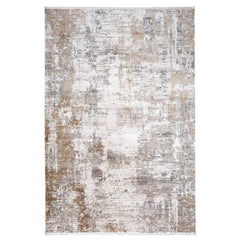 Modern Bamboo Area Rug – Durable Orange Beige Machine Made Carpet with Antislip Flatweave