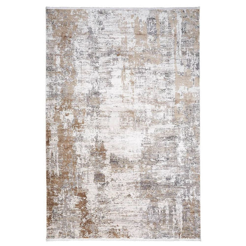 Modern Bamboo Area Rug – Durable Orange Beige Machine Made Carpet with Antislip Flatweave