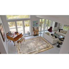 Bamboo Yarn Area Rug – Modern Beige Flatweave Non Slip Carpet by Dolce Vita