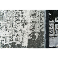 Modern Bamboo Area Rug – Black Flatweave Non Slip Machine Made Carpet