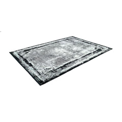 Modern Bamboo Area Rug – Black Flatweave Non Slip Machine Made Carpet