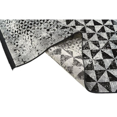 Bamboo Yarn Area Rug – Black Geometric Machine Made Durable Carpet by Dolce Vita