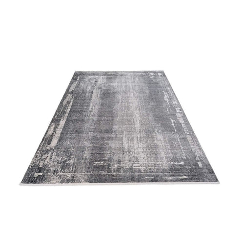 Modern Bamboo Area Rug – Machine Made Grey Flatweave Carpet for Luxury Home