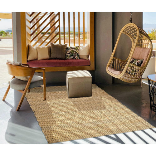 Handmade Jute Rug - Bornova Gold Modern Flatweave Carpet by Dolce Vita