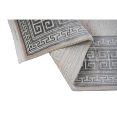 Grey Area Rug – Machine Made Durable Flatweave Carpet with Stylish Frame Design