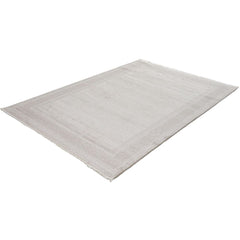 Machine Made Area Rug – Beige Frame Design Rug | Non Slip, Washable Floor Covering