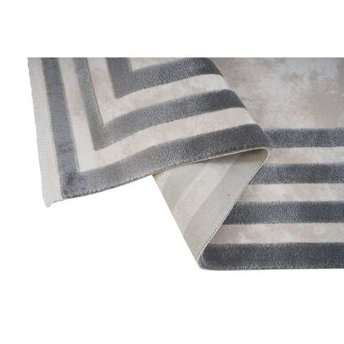 Grey Area Rug – Machine Made Frame Design Non Slip Durable Floor Covering