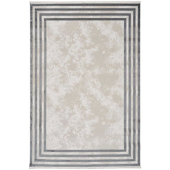 Grey Area Rug – Machine Made Frame Design Non Slip Durable Floor Covering