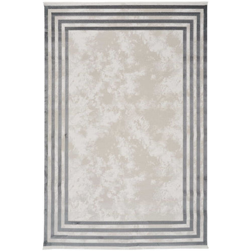 Grey Area Rug – Machine Made Frame Design Non Slip Durable Floor Covering