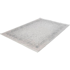 Grey Area Rug – Machine Made Flatweave Carpet With Modern Frame Design