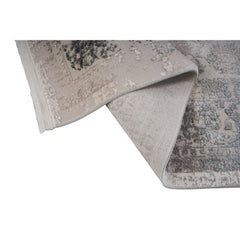 Grey Area Rug – Machine Made Flatweave Carpet With Modern Frame Design