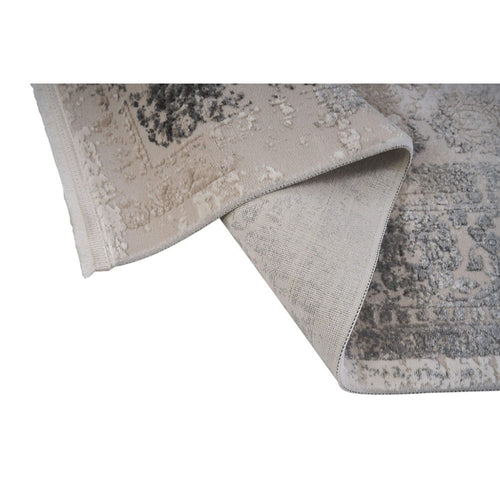 Grey Area Rug – Machine Made Flatweave Carpet With Modern Frame Design