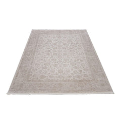 Machine Made Area Rug – Beige Frame Design Flatweave Non Slip Carpet