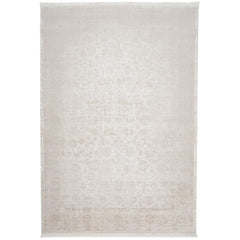 Machine Made Area Rug – Beige Frame Design Flatweave Non Slip Carpet