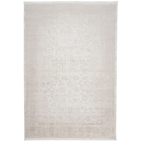 Machine Made Area Rug – Beige Frame Design Flatweave Non Slip Carpet