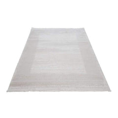 Beige Area Rug – Machine Made Rug With Frame Design | Stylish Flatweave Floor Mat