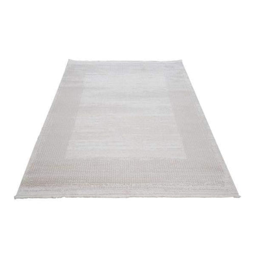 Beige Area Rug – Machine Made Rug With Frame Design | Stylish Flatweave Floor Mat