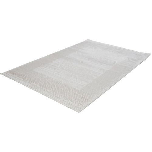 Beige Area Rug – Machine Made Rug With Frame Design | Stylish Flatweave Floor Mat
