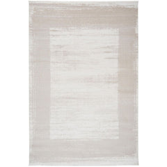 Beige Area Rug – Machine Made Rug With Frame Design | Stylish Flatweave Floor Mat