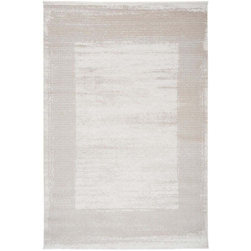 Beige Area Rug – Machine Made Rug With Frame Design | Stylish Flatweave Floor Mat